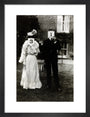 A couple, each holding up a number in front of their face circa 1905 art print small black Art Print - Science Museum Shop