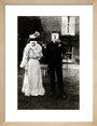 A couple, each holding up a number in front of their face circa 1905 art print small natural Art Print - Science Museum Shop