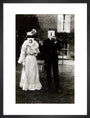 A couple, each holding up a number in front of their face circa 1905 art print medium black Art Print - Science Museum Shop