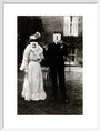 A couple, each holding up a number in front of their face circa 1905 art print medium white Art Print - Science Museum Shop