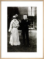 A couple, each holding up a number in front of their face circa 1905 art print large natural Art Print - Science Museum Shop