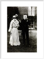 A couple, each holding up a number in front of their face circa 1905 art print extra large white Art Print - Science Museum Shop