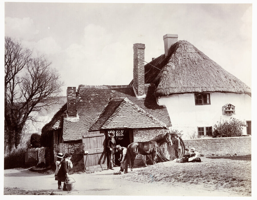 Fitting a horseshoe, c 1890. Art Print - Science Museum Shop
