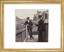 Man taking a photograph with a Brownie camera, c 1900. art print extra small gold Art Print - Science Museum Shop