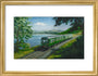 A Diesel Train on the Shore of Bassenthwaite Lake, near Keswick, Cumberland art print small gold Art Print - Science Museum Shop