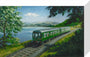 A Diesel Train on the Shore of Bassenthwaite Lake, near Keswick, Cumberland stretched canvas small none Art Print - Science Museum Shop