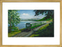 A Diesel Train on the Shore of Bassenthwaite Lake, near Keswick, Cumberland art print medium gold Art Print - Science Museum Shop