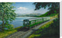 A Diesel Train on the Shore of Bassenthwaite Lake, near Keswick, Cumberland stretched canvas large none Art Print - Science Museum Shop