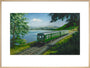 A Diesel Train on the Shore of Bassenthwaite Lake, near Keswick, Cumberland art print extra large natural Art Print - Science Museum Shop