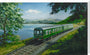 A Diesel Train on the Shore of Bassenthwaite Lake, near Keswick, Cumberland stretched canvas extra large none Art Print - Science Museum Shop
