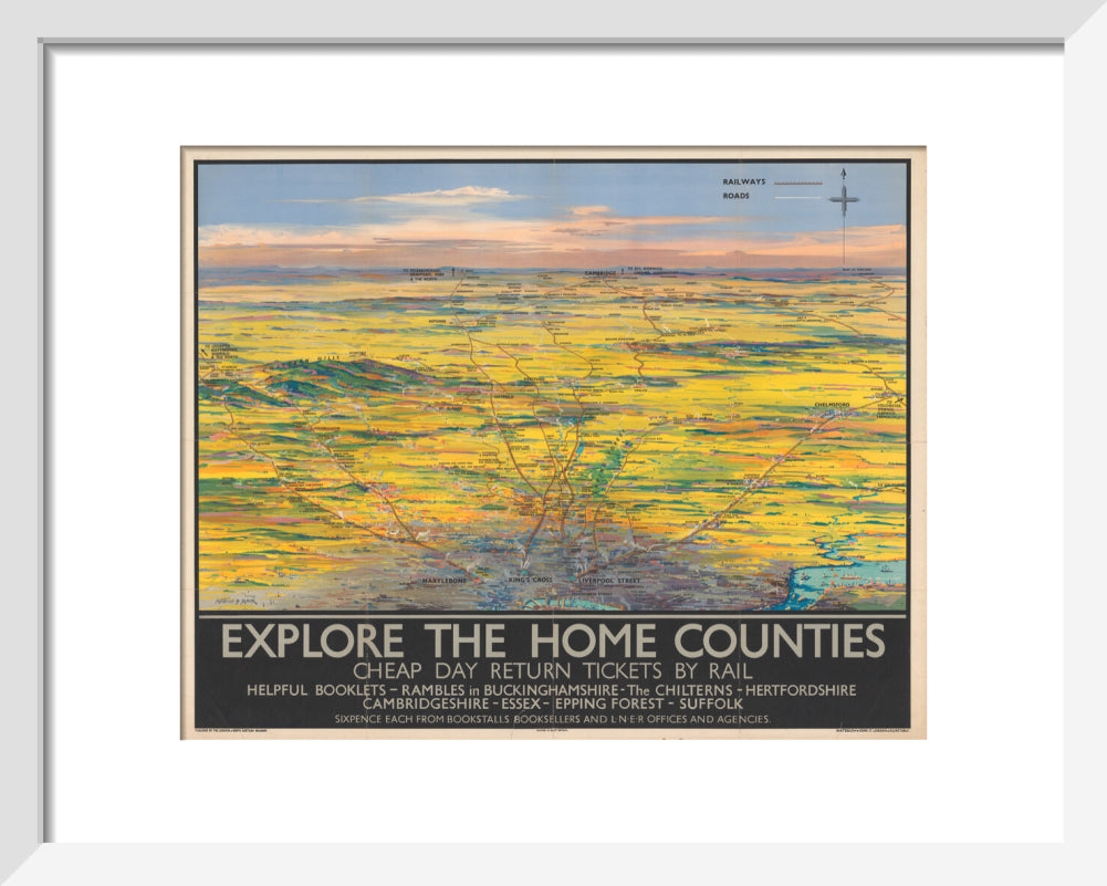 Explore the Home Counties art print extra small white Art Print - Science Museum Shop