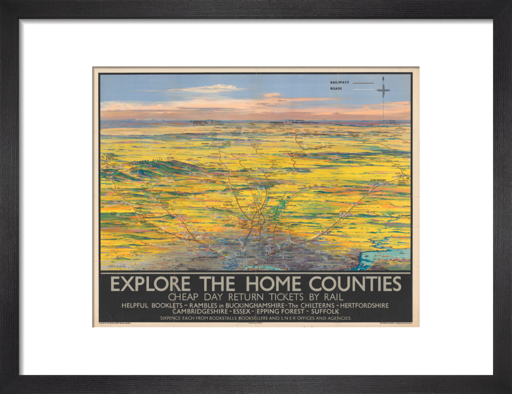Explore the Home Counties art print small black Art Print - Science Museum Shop