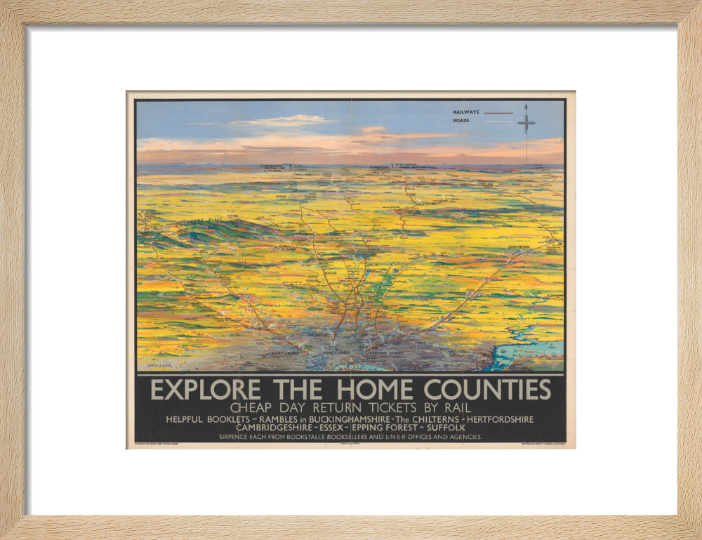 Explore the Home Counties art print small natural Art Print - Science Museum Shop