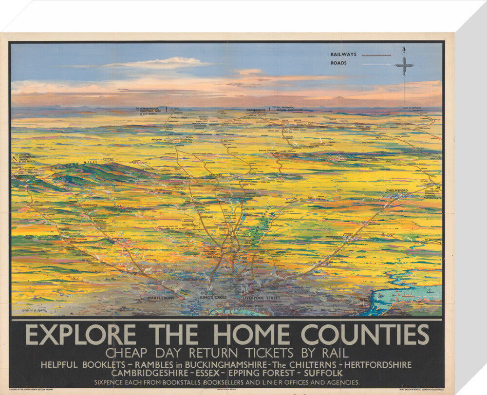 Explore the Home Counties stretched canvas small none Art Print - Science Museum Shop