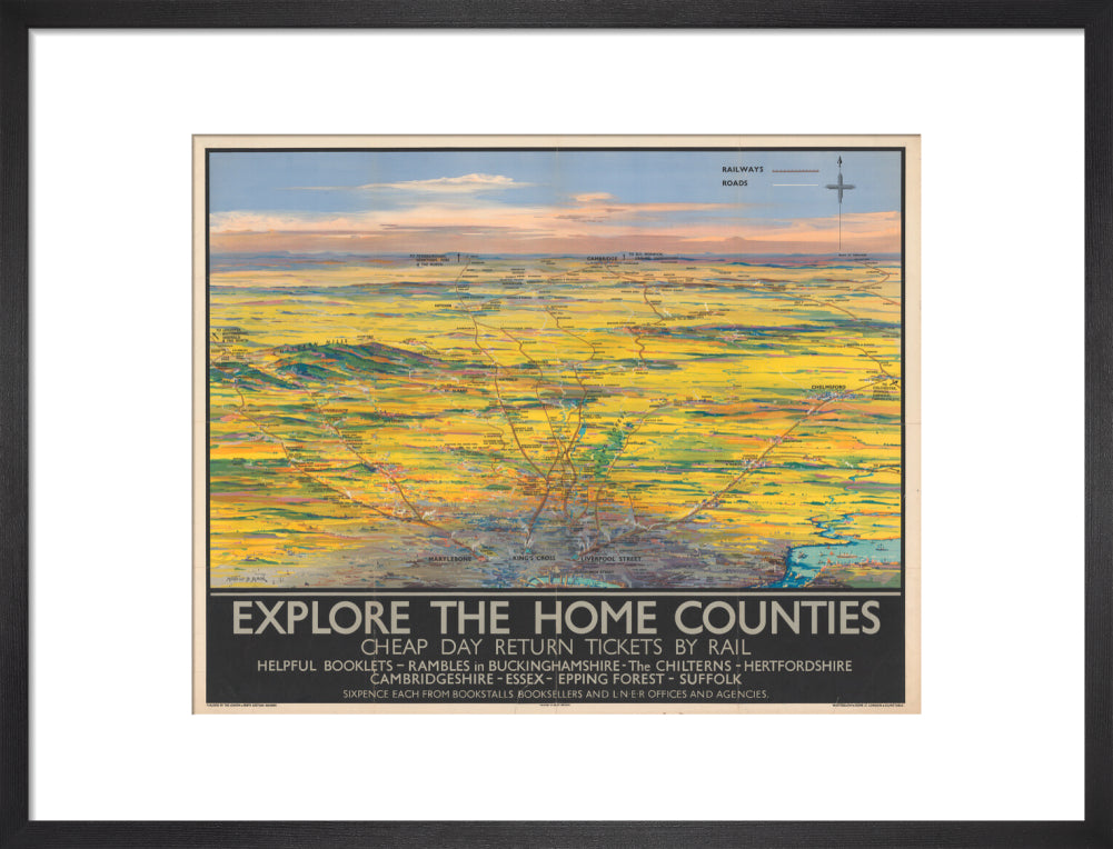 Explore the Home Counties art print medium black Art Print - Science Museum Shop