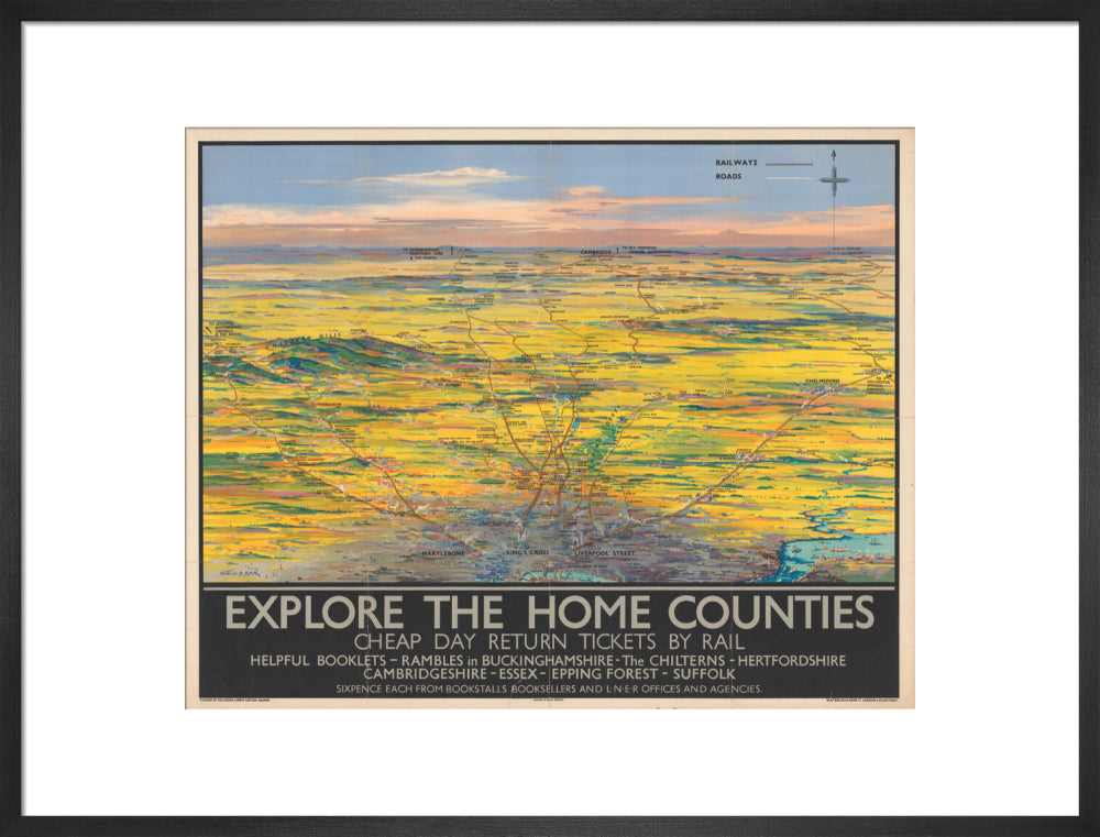 Explore the Home Counties art print large black Art Print - Science Museum Shop