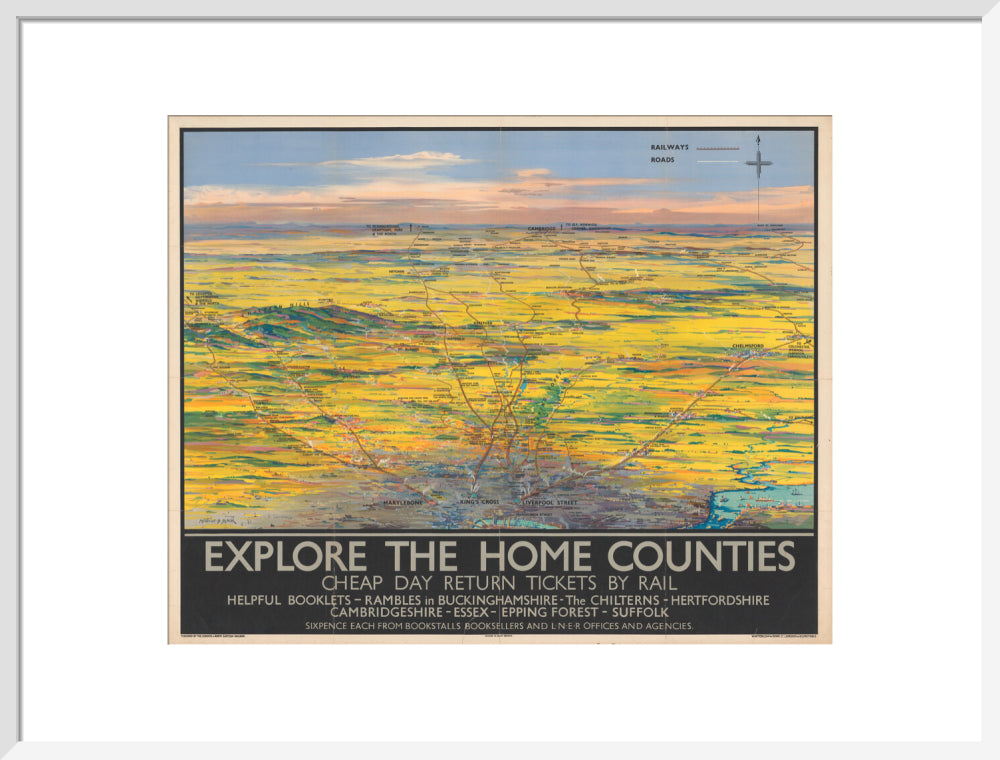 Explore the Home Counties art print large white Art Print - Science Museum Shop