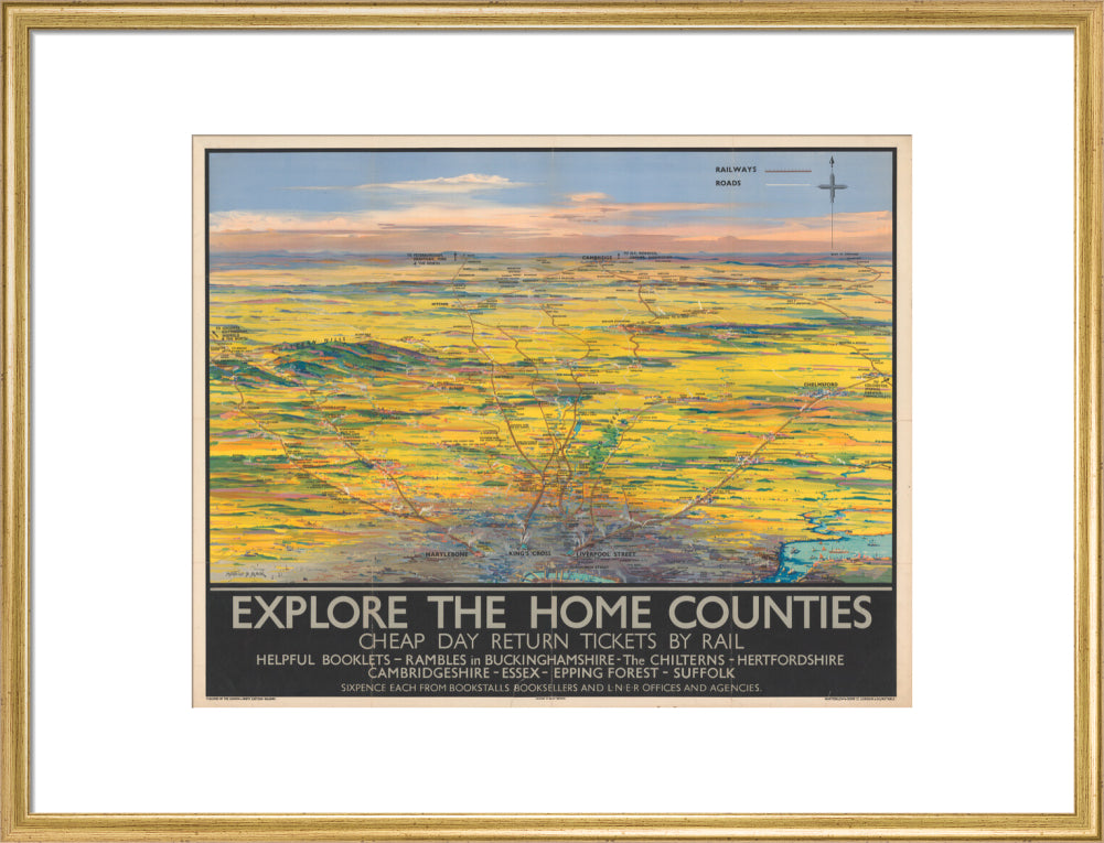 Explore the Home Counties art print large gold Art Print - Science Museum Shop