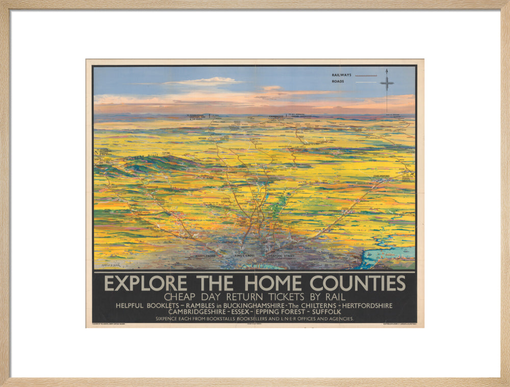 Explore the Home Counties art print large natural Art Print - Science Museum Shop