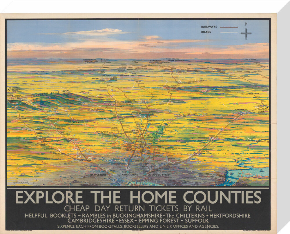 Explore the Home Counties stretched canvas medium none Art Print - Science Museum Shop