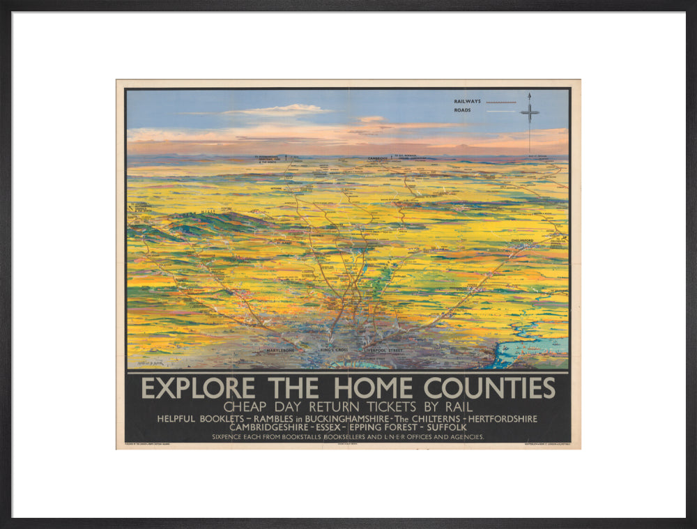 Explore the Home Counties art print extra large black Art Print - Science Museum Shop