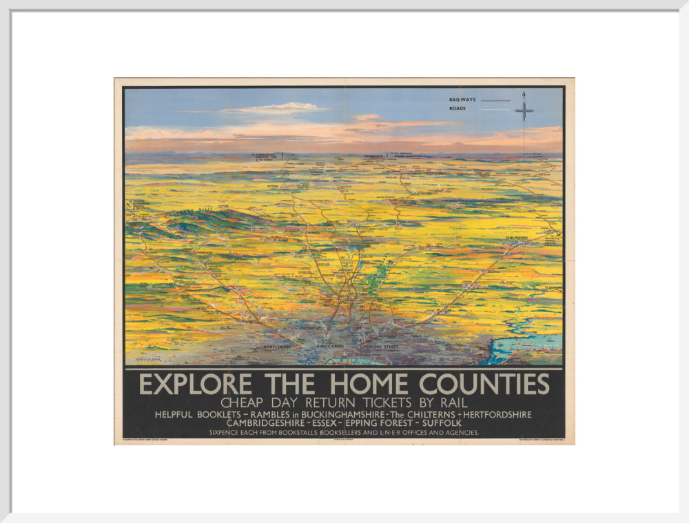 Explore the Home Counties art print extra large white Art Print - Science Museum Shop