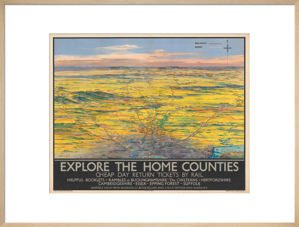 Explore the Home Counties art print extra large natural Art Print - Science Museum Shop