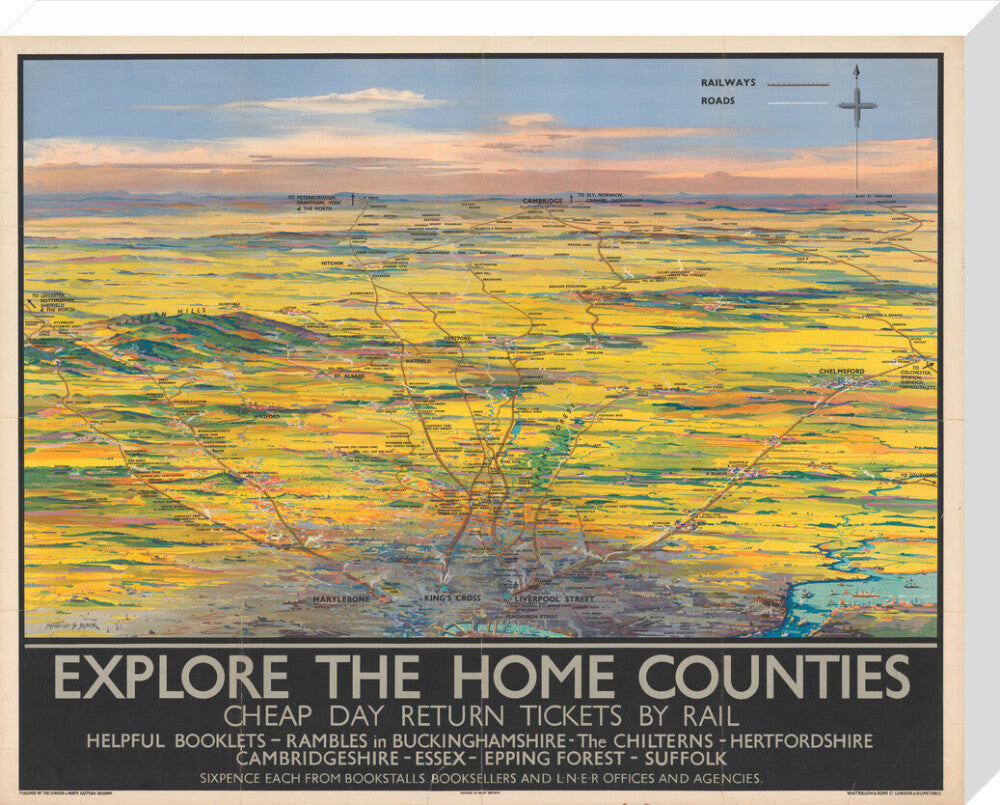 Explore the Home Counties stretched canvas large none Art Print - Science Museum Shop