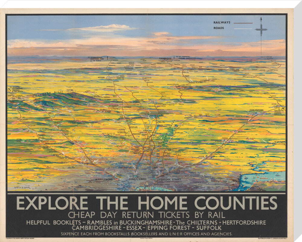 Explore the Home Counties stretched canvas extra large none Art Print - Science Museum Shop
