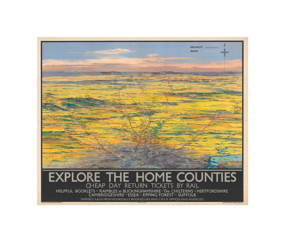 Explore the Home Counties unstretched canvas small none Art Print - Science Museum Shop