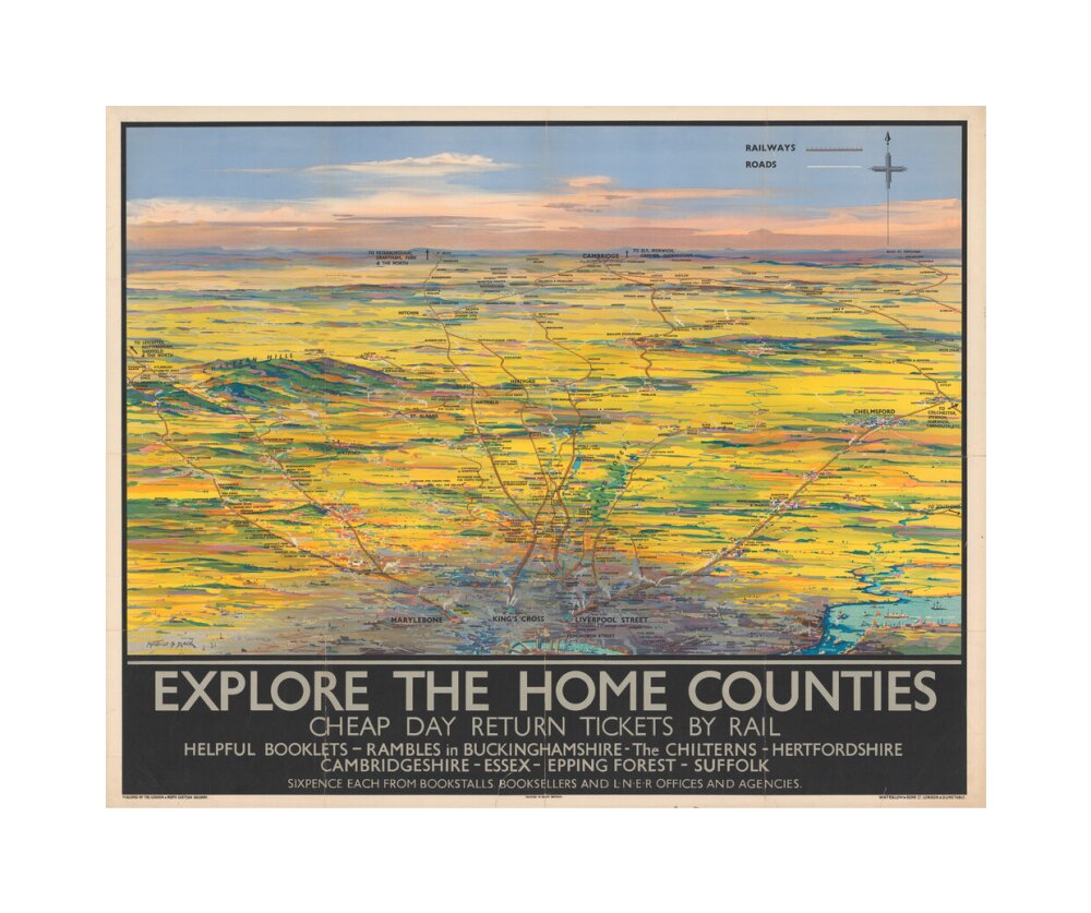 Explore the Home Counties unstretched canvas medium none Art Print - Science Museum Shop