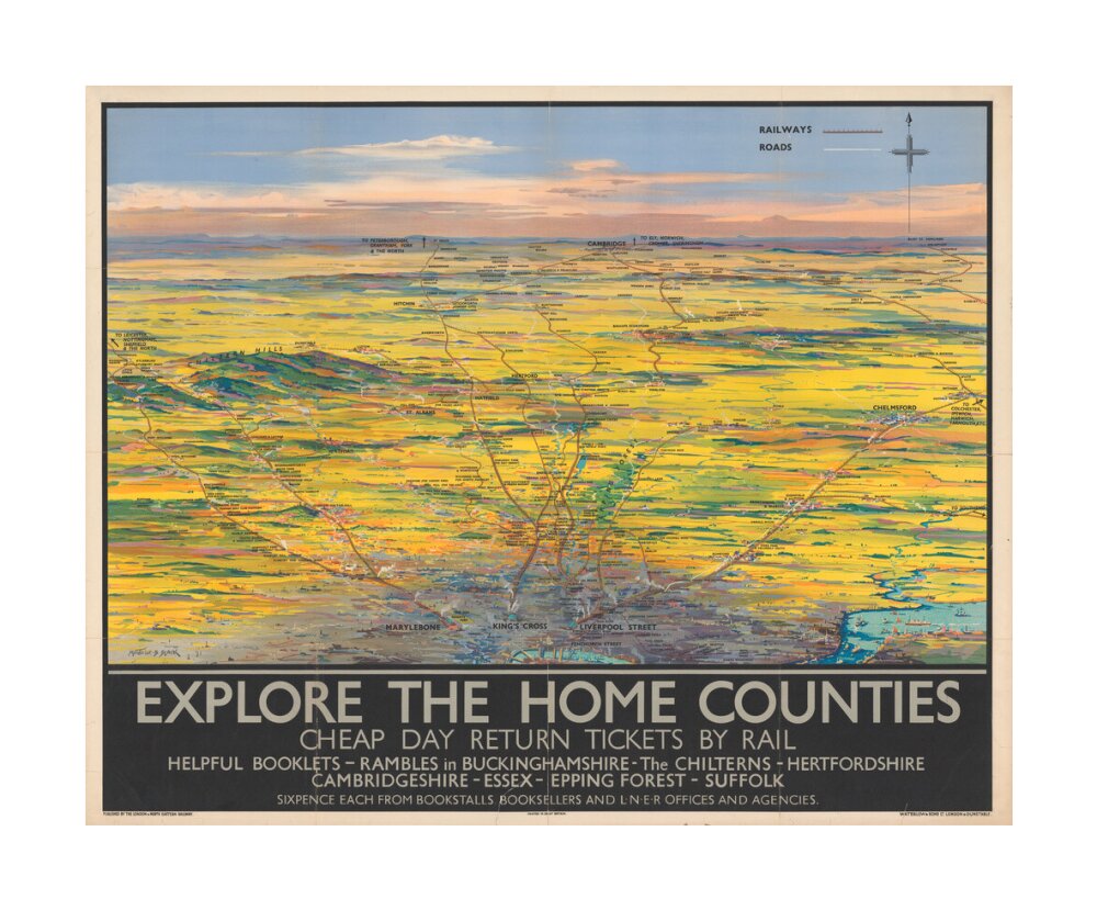 Explore the Home Counties unstretched canvas large none Art Print - Science Museum Shop