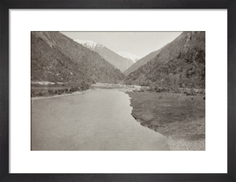 View from the Bridge over the Bzib, Looking Upstream art print small black Art Print - Science Museum Shop