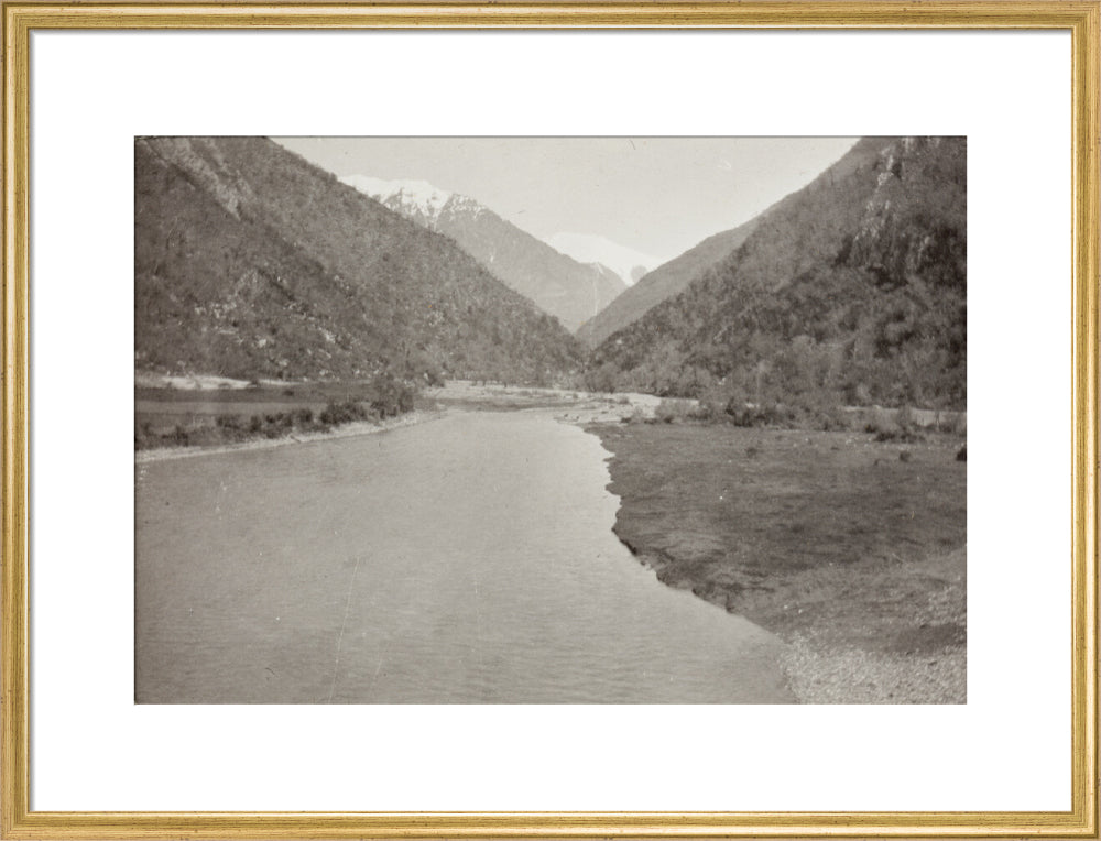 View from the Bridge over the Bzib, Looking Upstream art print large gold Art Print - Science Museum Shop