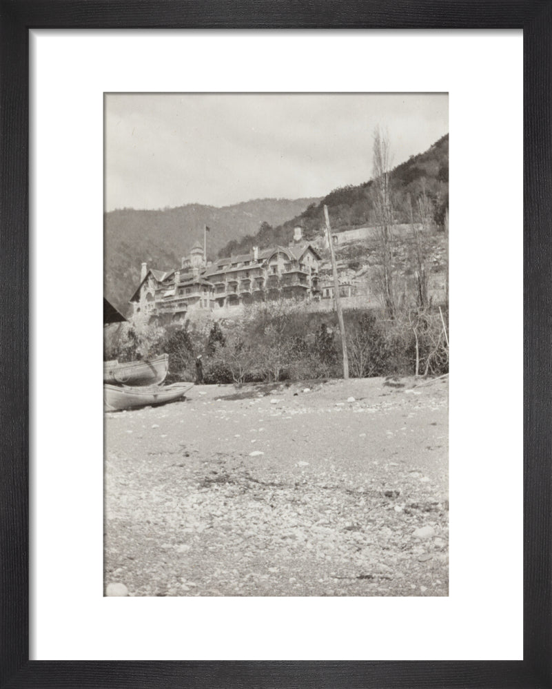 The Palace of Prince Alexander of Oldenburg at Gagra from the Beach. art print extra small black Art Print - Science Museum Shop