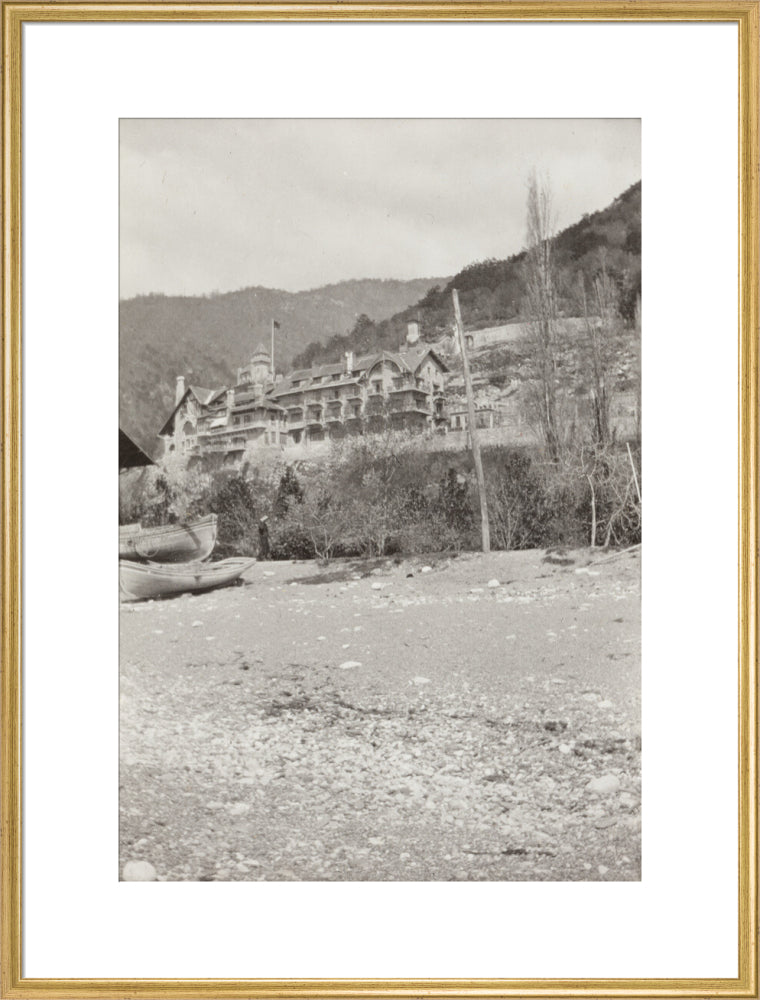 The Palace of Prince Alexander of Oldenburg at Gagra from the Beach. art print extra large gold Art Print - Science Museum Shop