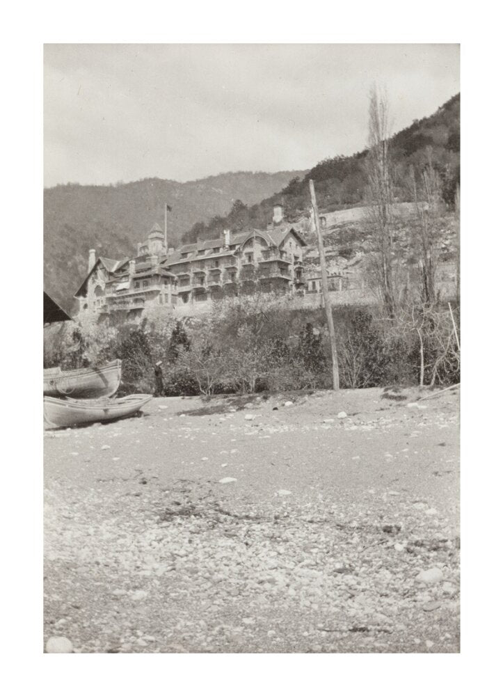 The Palace of Prince Alexander of Oldenburg at Gagra from the Beach. unstretched canvas extra large none Art Print - Science Museum Shop