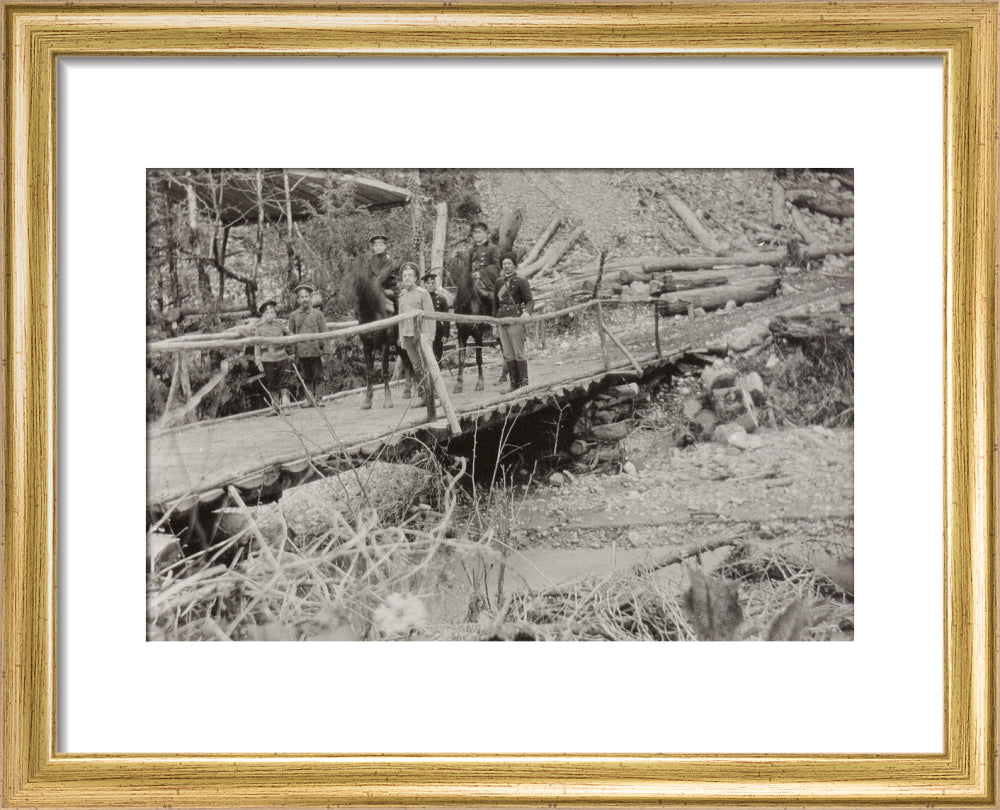 Crossing a Bridge on the way back. art print extra small gold Art Print - Science Museum Shop