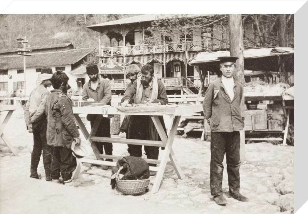 At the Market at Gagra. stretched canvas medium none Art Print - Science Museum Shop