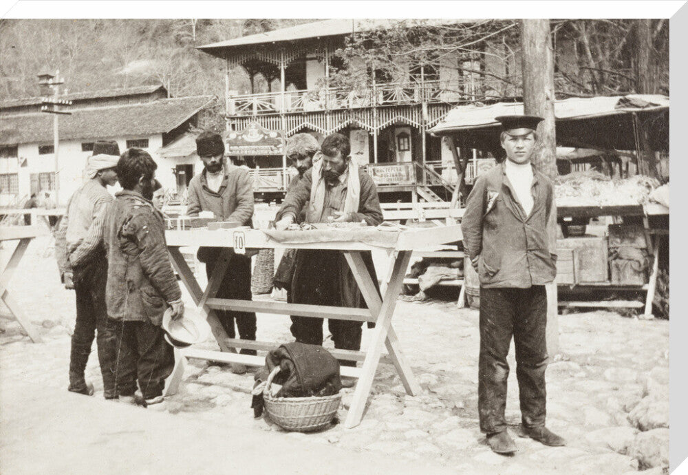 At the Market at Gagra. stretched canvas extra large none Art Print - Science Museum Shop
