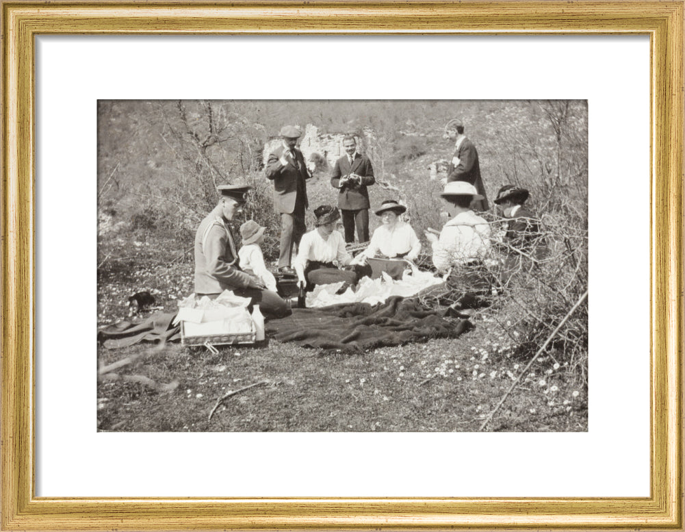 A picnic at the river Bzib about 40 versts from Gagra art print small gold Art Print - Science Museum Shop