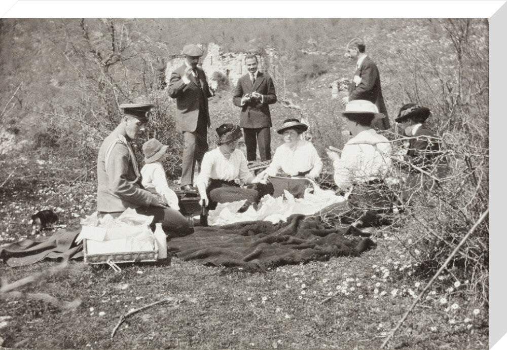 A picnic at the river Bzib about 40 versts from Gagra stretched canvas large none Art Print - Science Museum Shop