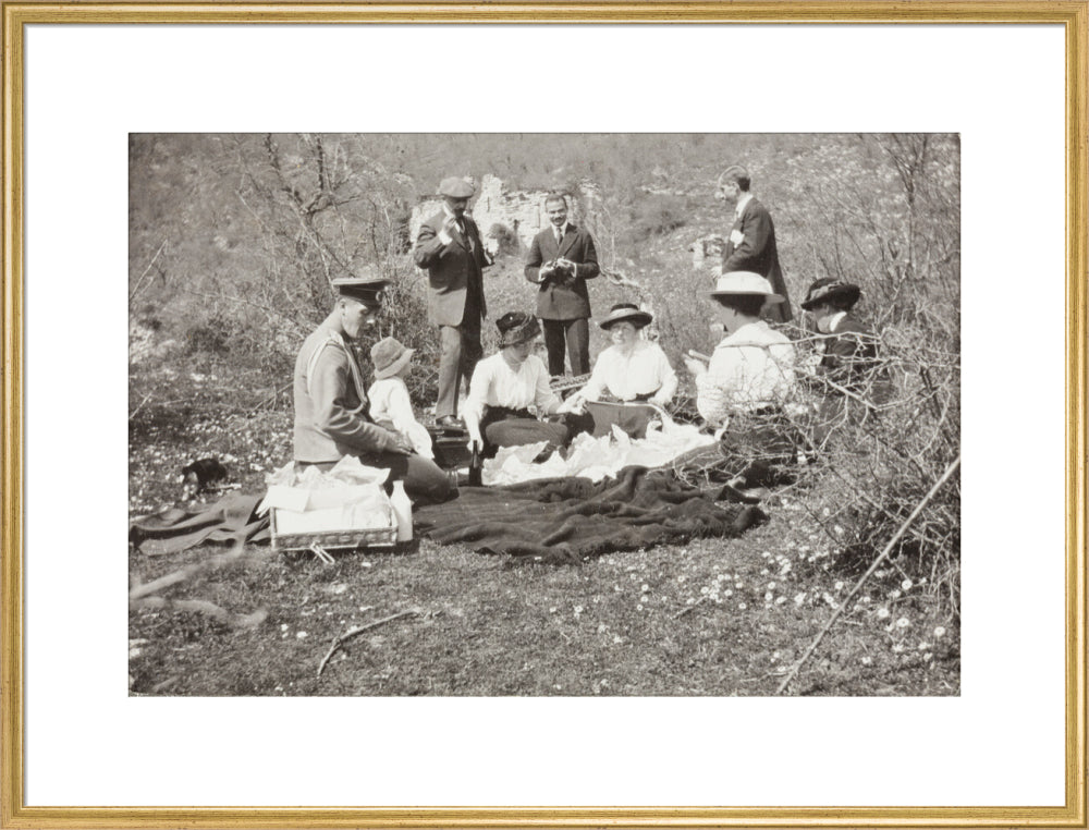 A picnic at the river Bzib about 40 versts from Gagra art print extra large gold Art Print - Science Museum Shop
