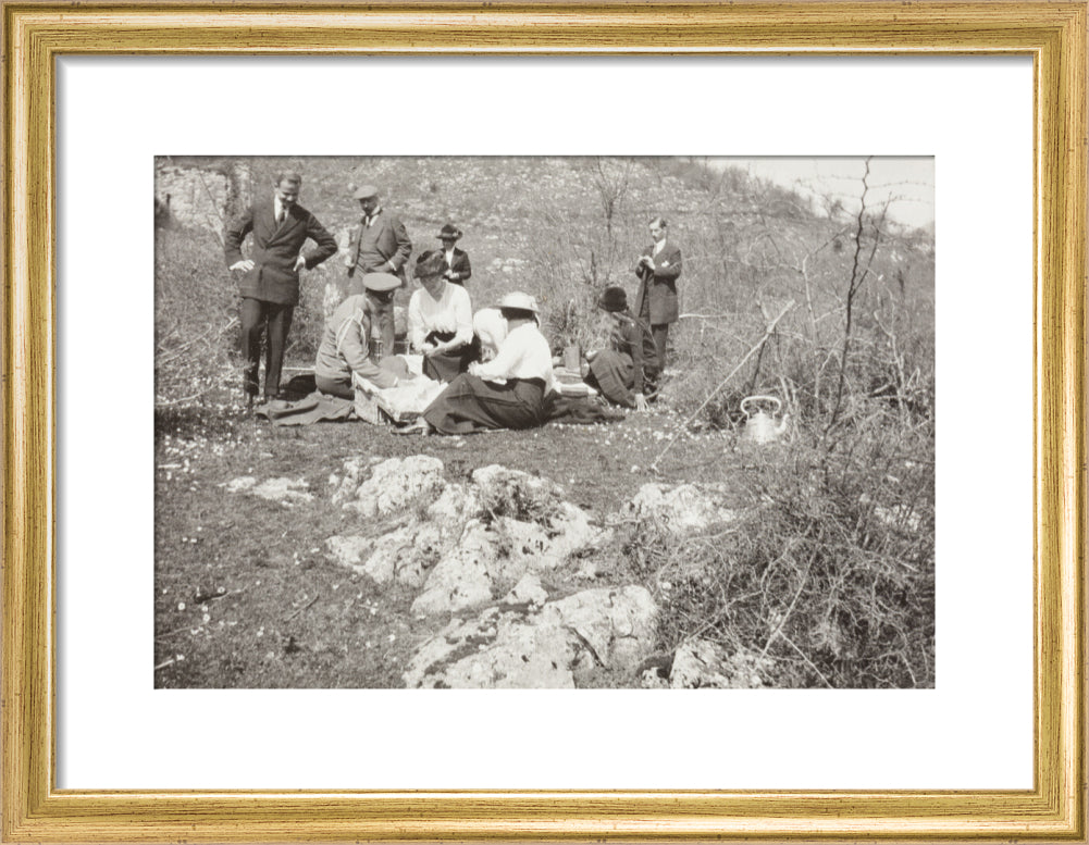 A picnic at the river Bzib about 40 versts from Gagra art print small gold Art Print - Science Museum Shop