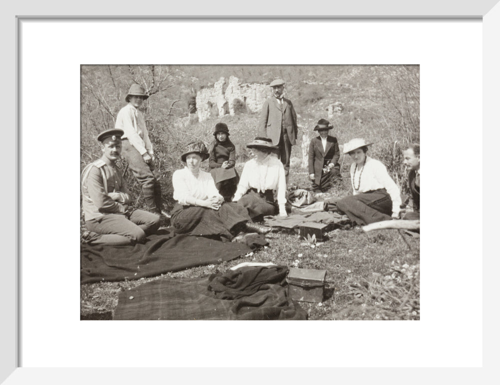 A picnic at the river Bzib about 40 versts from Gagra art print small white Art Print - Science Museum Shop