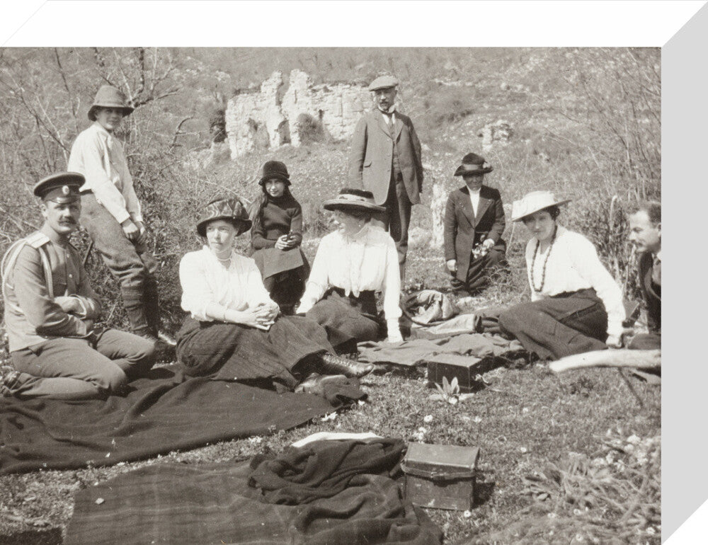 A picnic at the river Bzib about 40 versts from Gagra stretched canvas small none Art Print - Science Museum Shop