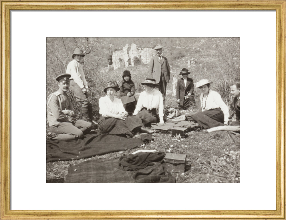 A picnic at the river Bzib about 40 versts from Gagra art print medium gold Art Print - Science Museum Shop