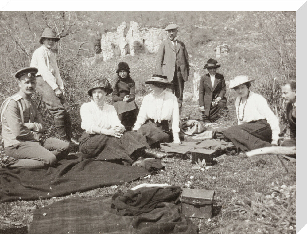 A picnic at the river Bzib about 40 versts from Gagra stretched canvas large none Art Print - Science Museum Shop