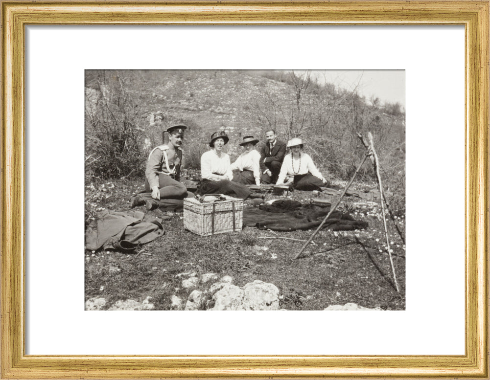 A picnic at the river Bzib about 40 versts from Gagra. art print small gold Art Print - Science Museum Shop