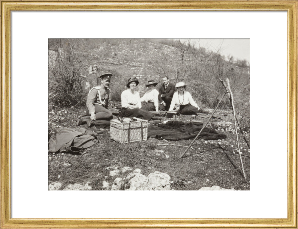 A picnic at the river Bzib about 40 versts from Gagra. art print medium gold Art Print - Science Museum Shop